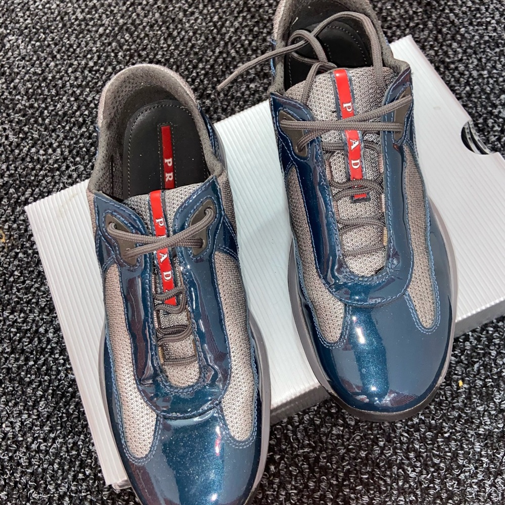 Prada American cup parent leather shoes